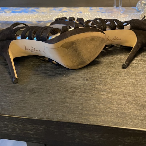 Womens SAM EDELMAN black suede leather open toe sandals sz. 8.5 - Picture 4 of 5